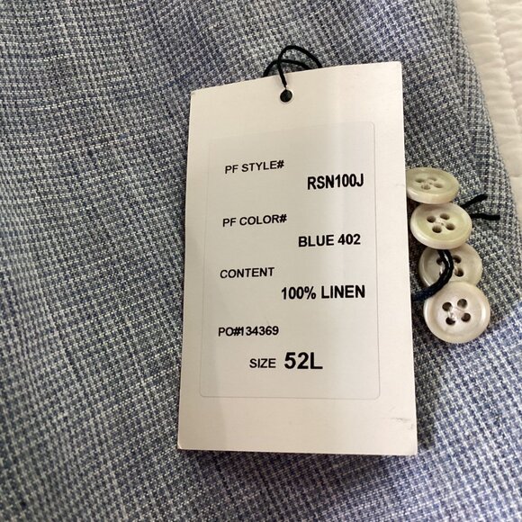 NWT Paul Fredrick Mens 100% Linen Blazer Jacket 52L Classic Fit - Picture 4 of 15
